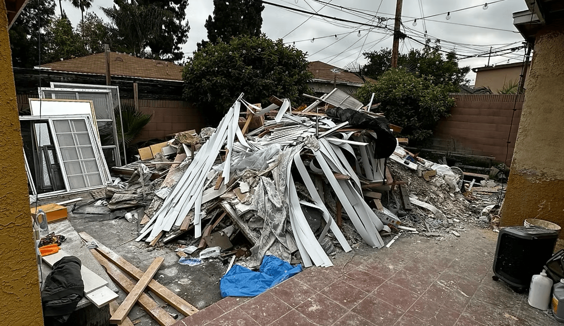 Extractors Junk Removal crew on a demolition job in Orange County
